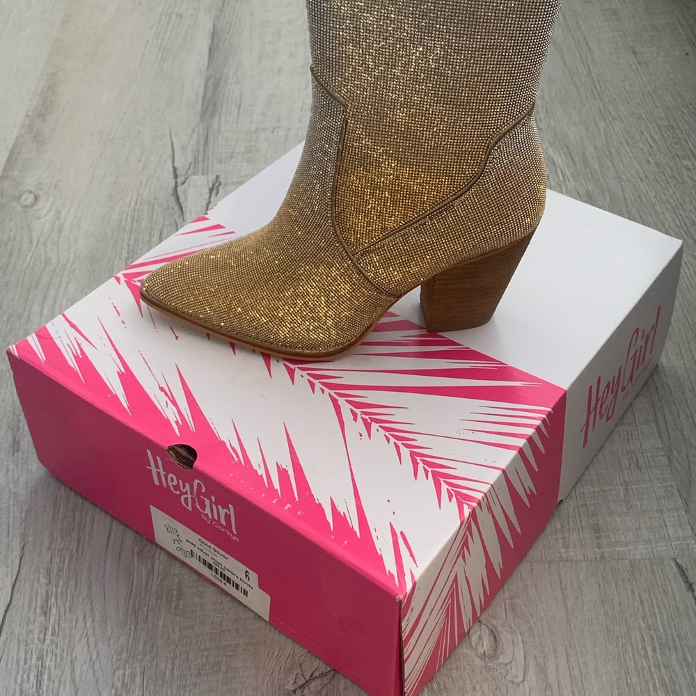 Hey Girl Corkys Gold Glitter Cowboy Boots
